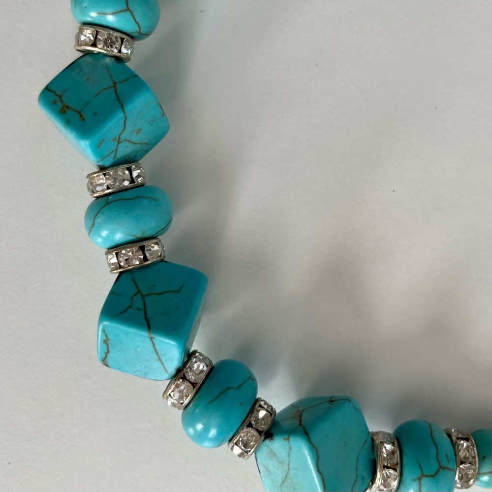 Genuine Turquoise And Swarovski Elements Crystal … - image 2